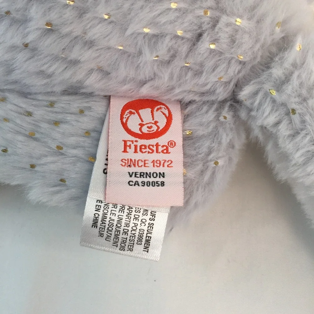 Fiesta Sea Treasures Stingray Plush 15in Grey Gold‎ Sparkle Dots A00375